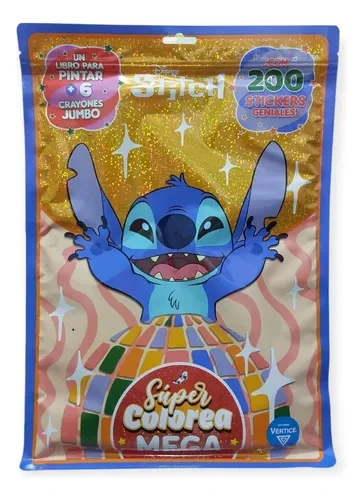 SUPER COLOREA MEGA + LIBRO PINTAR N*6 STITCH