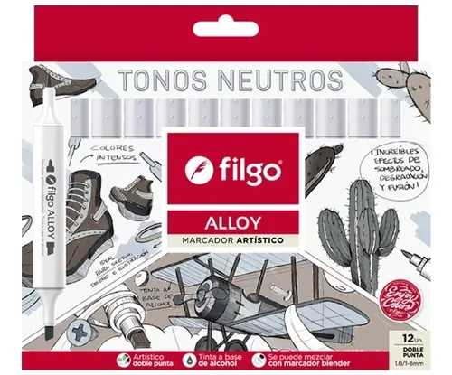 MARC.2 PUNTAS ALLOY GRISES x12u. FILGO