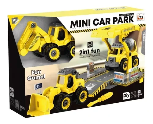 DIY MINI CAR PARK AMARILLO SET 2 VEHICULOS
