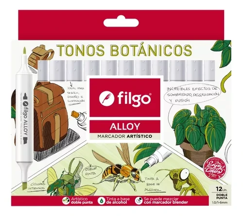 MARC.2 PUNTAS ALLOY TONOS BOTANICOS  x12u. FILGO