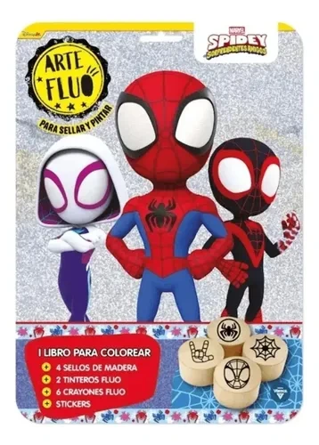 ARTE FLUO + LIBRO PINTAR N*4 SPIDEY
