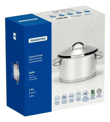 CACEROLA 20cm.L.SOLAR.AC.INOX.TRAMONTINA