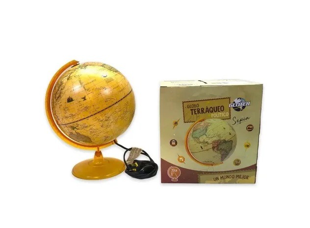 GLOBO TERRAQ.B/ACR.20cm.207LW POL.C/LUZ