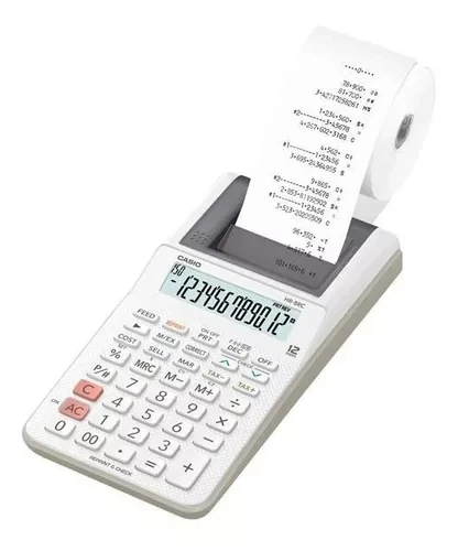 CALC C/PAPEl 12dig. CHICA HR-8 RC blanca CASIO