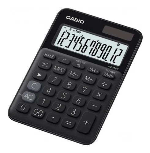 CALC.MEDIANA 12dig. MS-20UC NEGRA CASIO