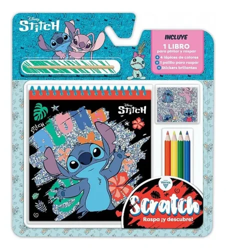 SCRATCH + LIBRO PINTAR Y RASPAR N*1 STITCH