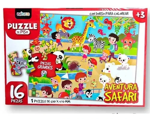 PUZZLE DE PISO GRANJA/SAFARI 16 PIEZAS GDE