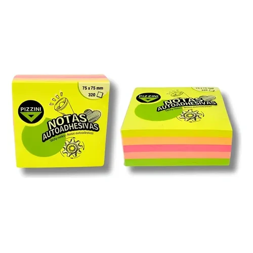 NOTA ADHESIVA 75x75mm.320hj.FLUO PIZZINI