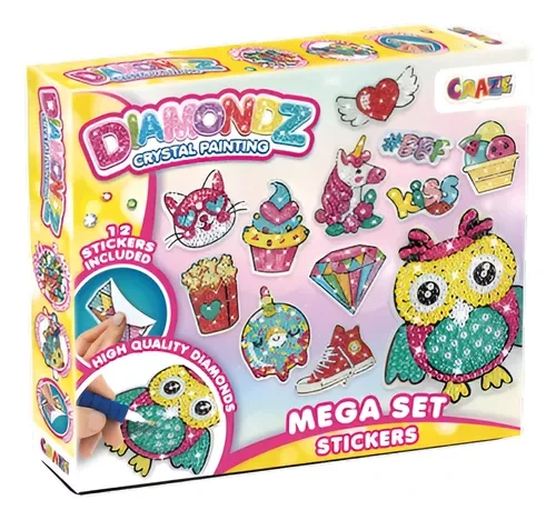 CRAZY:JUEGO DE DIAMANTE STICKERS SURTIDOS