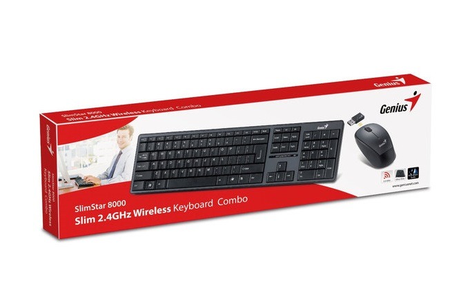TECLADO SLIM KM8000 + MOUSE INALAMB.GENIUS 