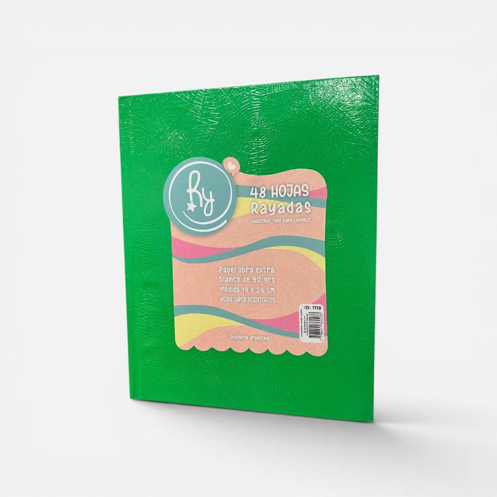 CUAD.19x24cm.48HR.T/DURA. 90grs.VERDE RY