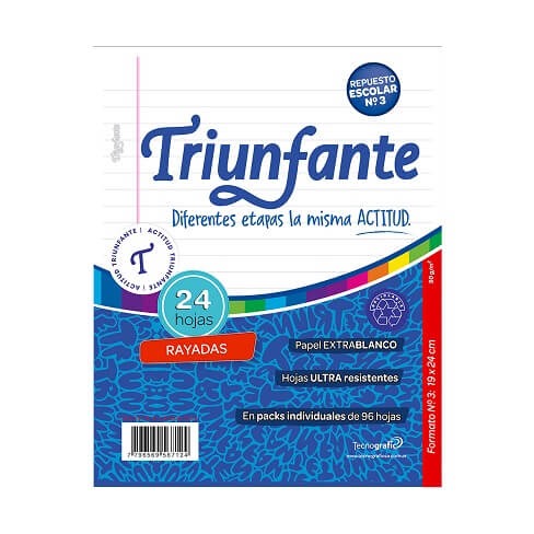 REPUESTO 24 hj. RAYA 90grs. TRIUNFANTE.