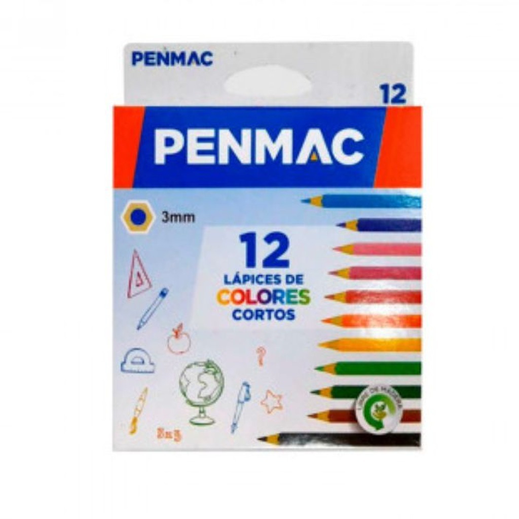 LAP.COLORES 12u.CORTO PENMAC