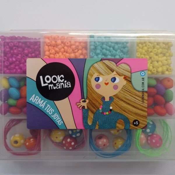 CAJA 9 DIV. CORDONES COLOR C/CUENTAS P/BIJOU