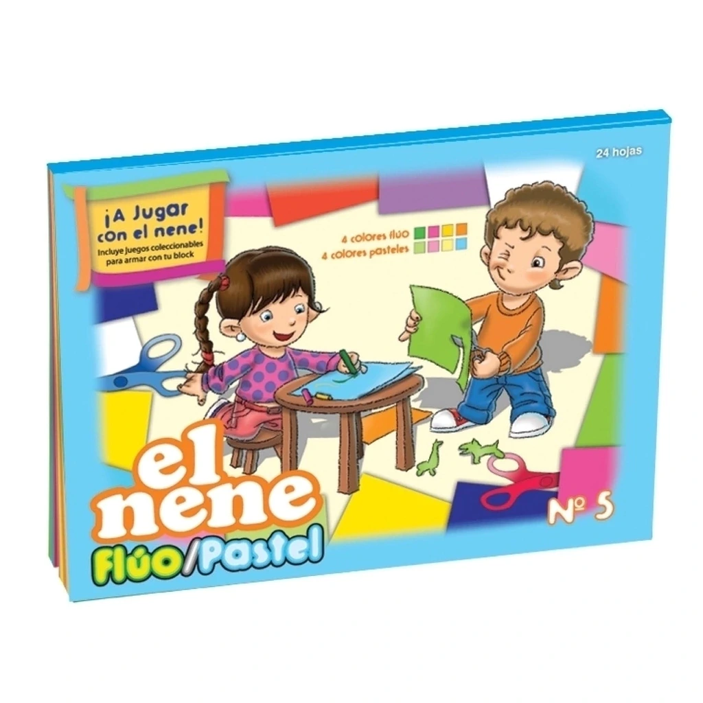 BLOCK DIB.N*5 PASTEL/FLUO x24hjs.EL NENE