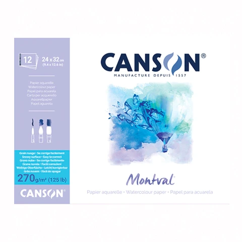BLOCK 24x32 P/ACUARELA 12hjs 270grs. CANSON