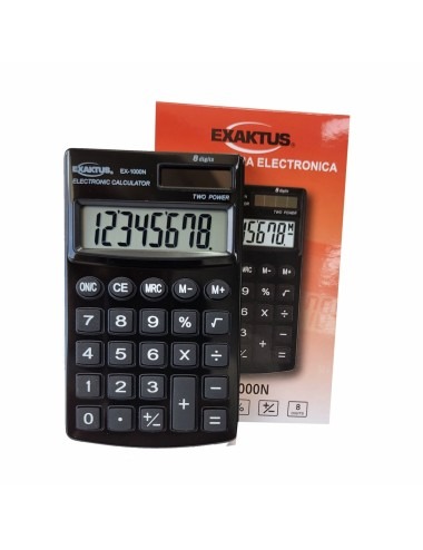 CALCULADORA CHICA  8dig.EX-1000 EXAKTUS NEGRA