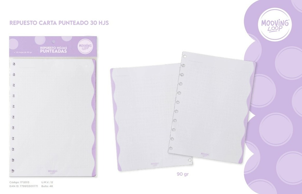 REP. A-5  HOJAS PUNTEADAS X 30hj. MOOVING.