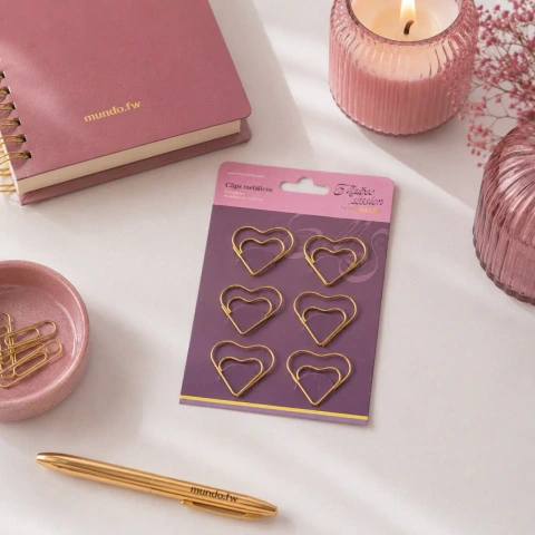 BROCHES CLIP CORAZON x6u.MALBEC FW