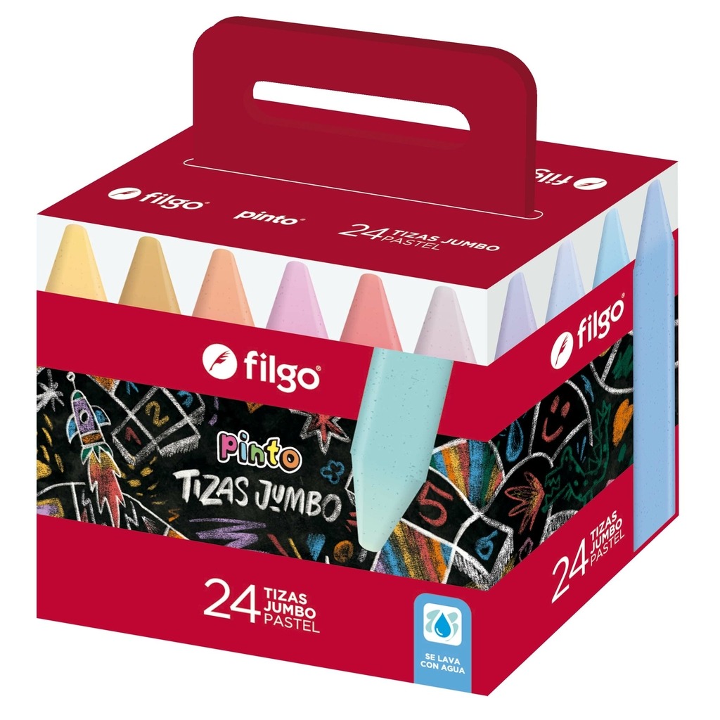TIZA PASTEL ESC.JUMBO x24u.PASTEL FILGO