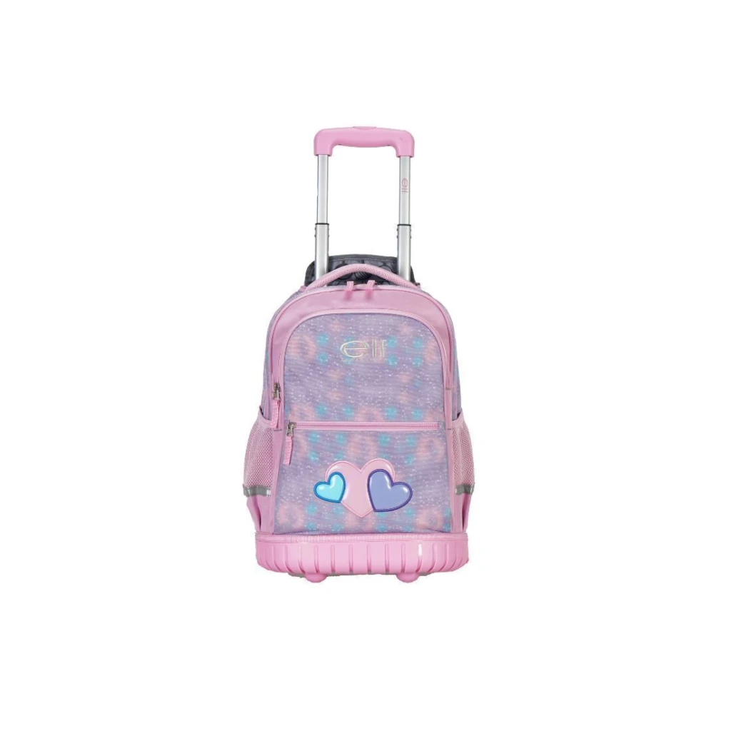 MOCHILA C/ CARRO B/GOMA ROSA/NEGRA ELF
