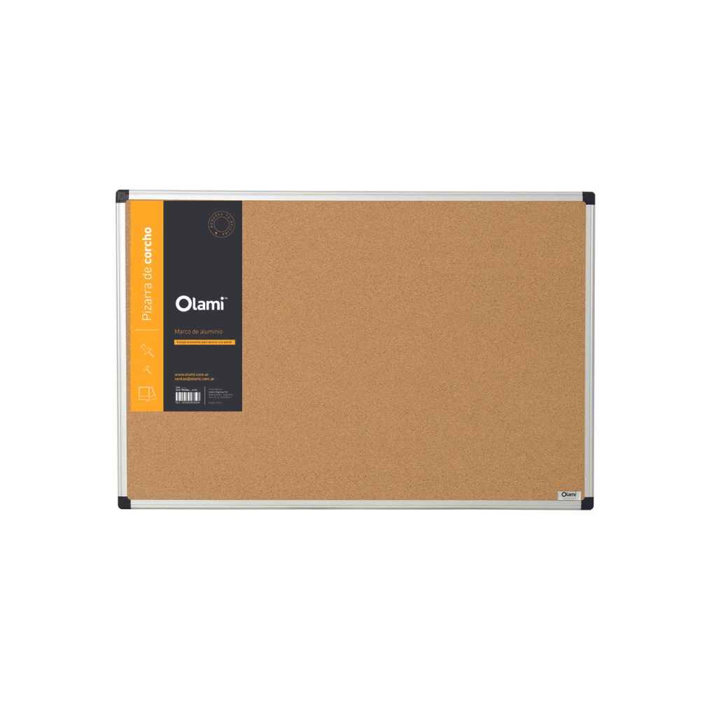 PIZARRA CORCHO 90x120 B.METAL OLAMI