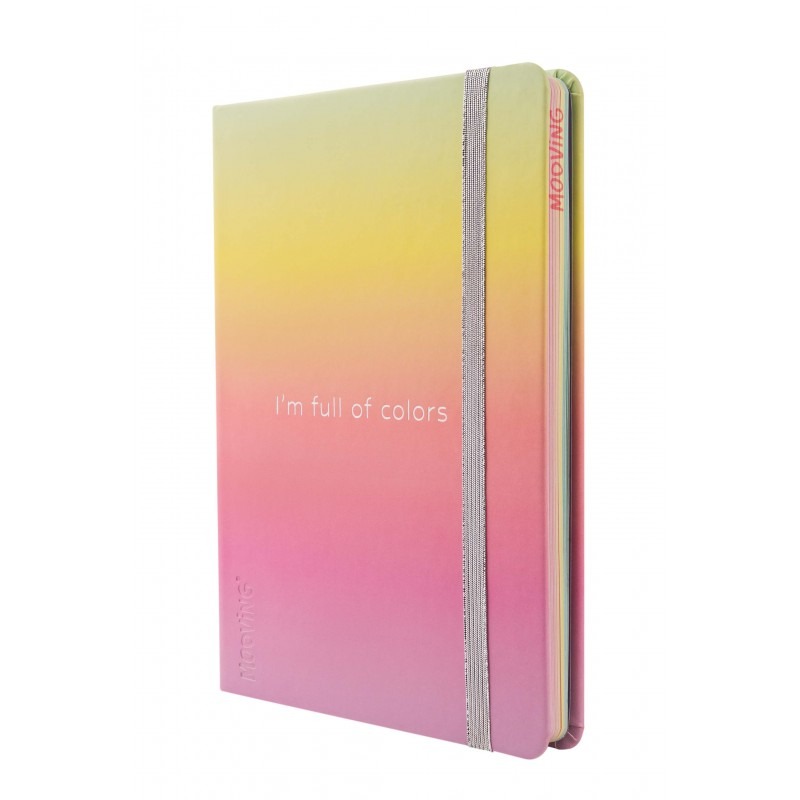 LIBRETA A5 C/ELAST.MOOVING NOTES RAINBOW