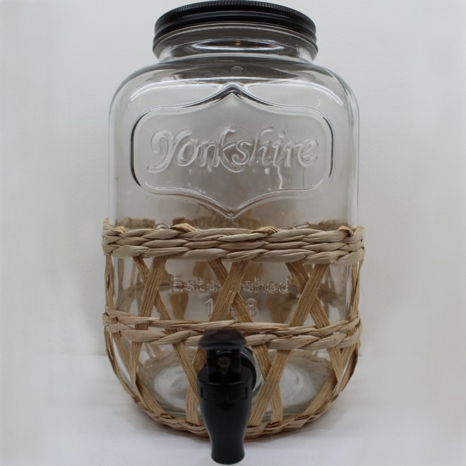 DISPENSER DE VIDRIO C/TAPA  4L. 