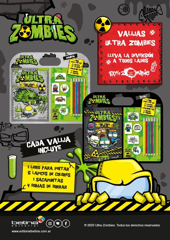 COL.DIVERTITE PINTANDO U.ZOMBIES + ACCESORIOS
