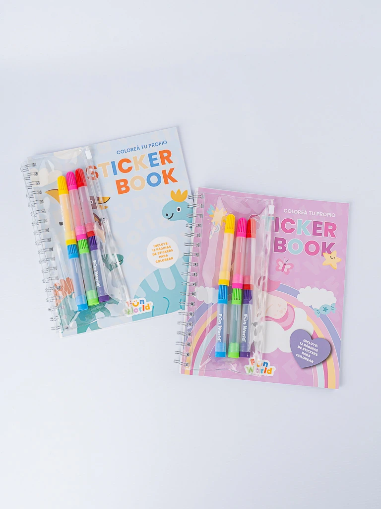 LIBRO STICKERS P/COLOREAR C/6 MARC.RAINBOW