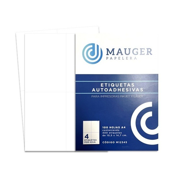 ETIQUETAS BLANCAS DIF.MEDIDAS x 25hj. MAUGER.