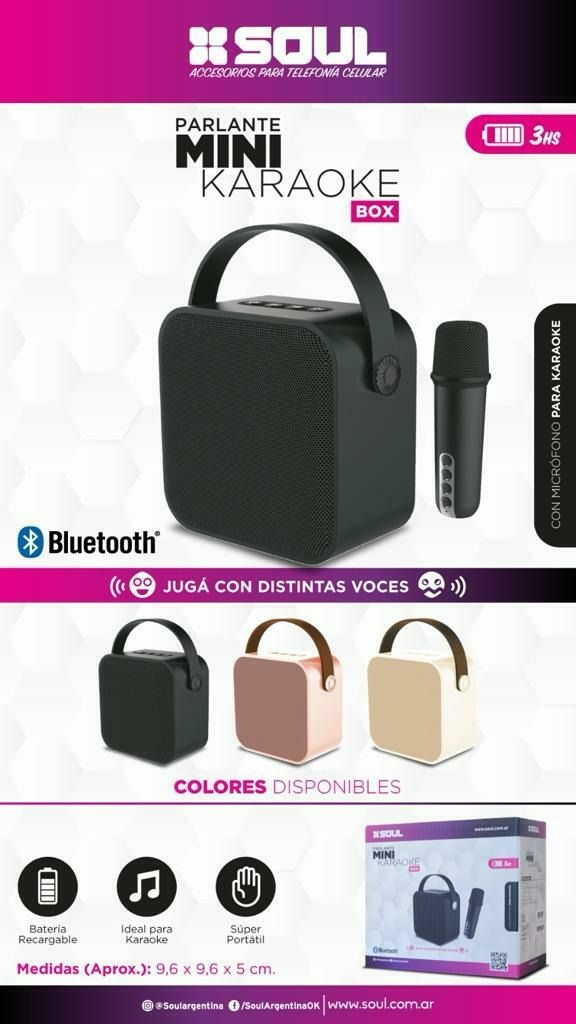 PARLANTE MINI KARAOKE C/ 2 MIC