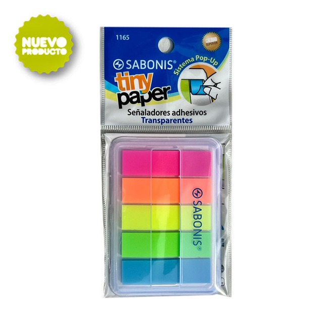 SEÑALADOR 44x15 BANDERITA 6 COL PVC 100u. SABONIS