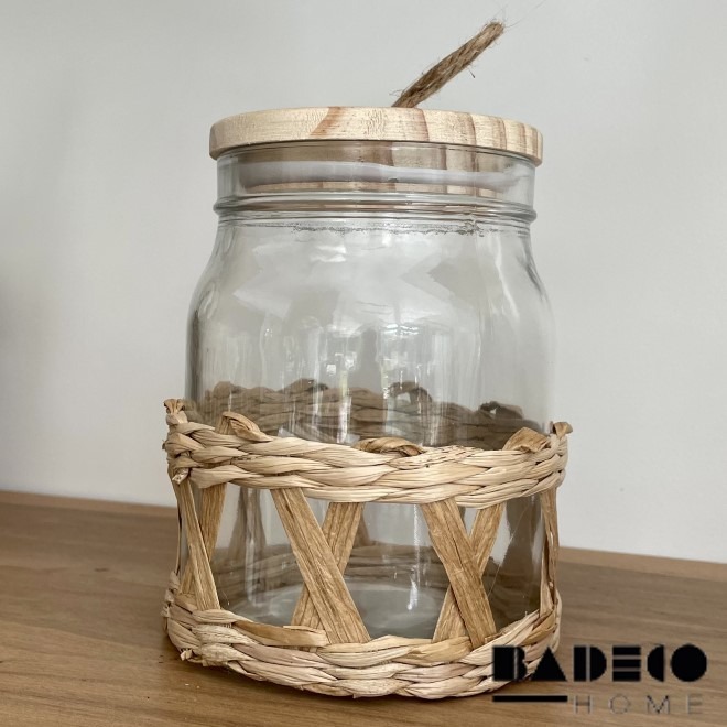 FRASCO HERMETICO C/TAPA DE MADERA 775CC.