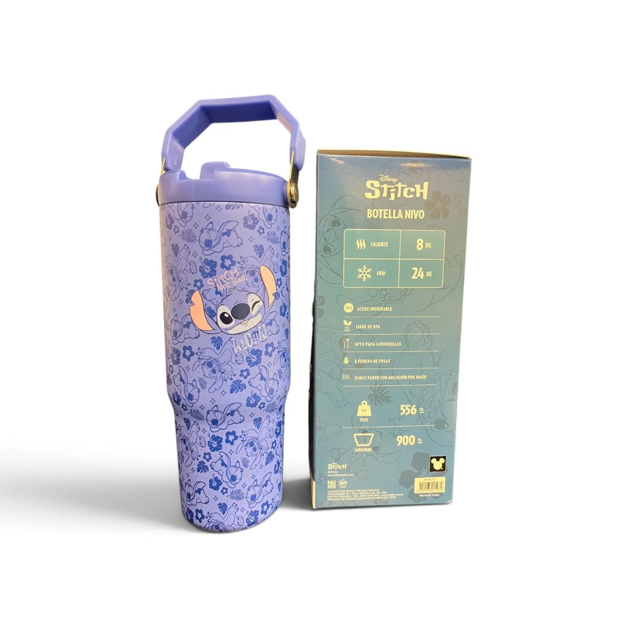 BOTELLA DE AGUA C/PICO 900ml.NIVO STITCH