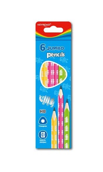 LAPIZ GRAFITO JUMBO CUERPO FLUOx6 KEYROAD