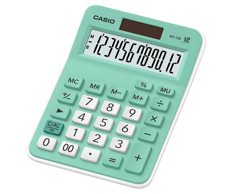 CALC.MEDIANA 12dig. MX-12B VERDE CASIO