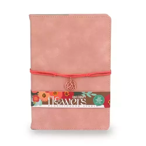 LIBRETA A5 C/ELAST.T/CUERINA ROSA FLOWERS