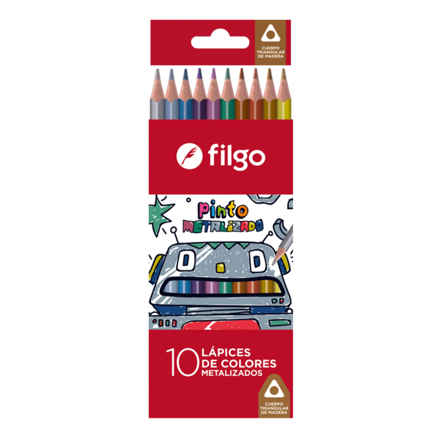 LAP.COLORES 10u.LARGOS METAL PINTO FILGO