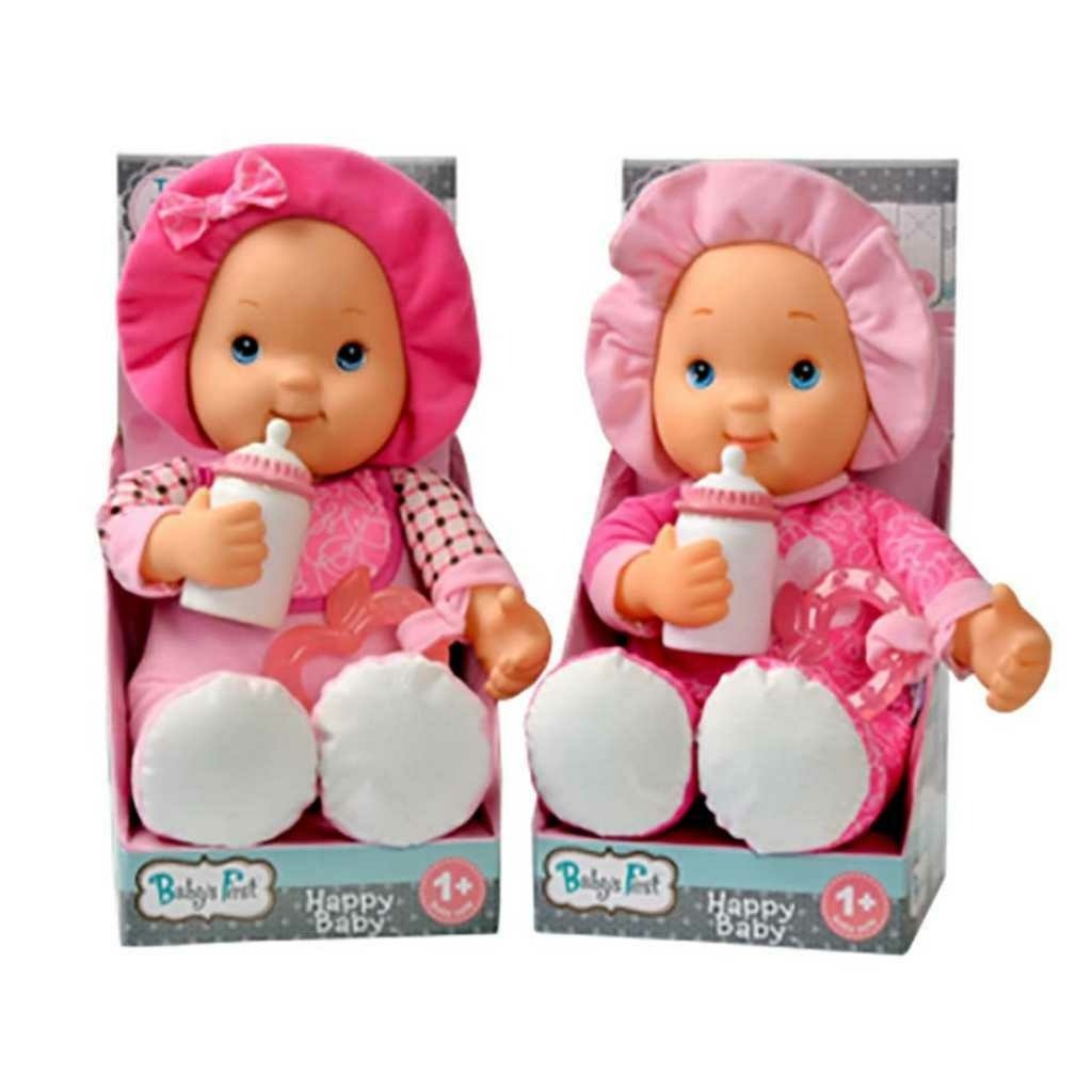 MUÑECA BABYS FIRST 13" C/MAMADERA Y MORD.
