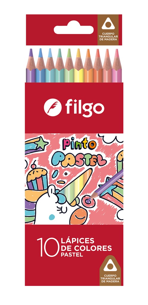 LAP.COLORES 10u.LARGOS PASTEL PINTO FILGO