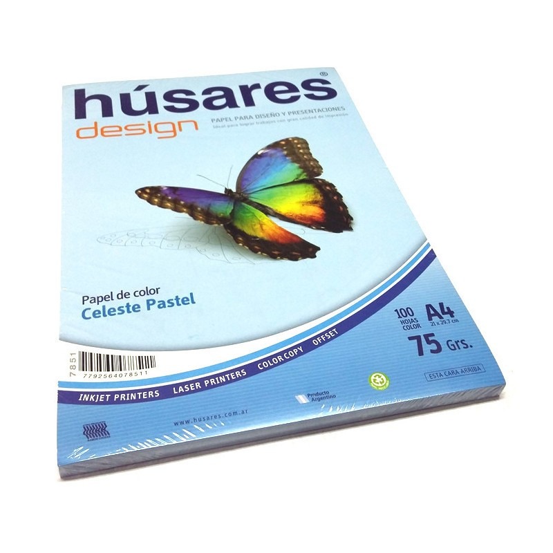 RESMA A4 75grs.x100hjs. COLOR CELESTE PASTEL
