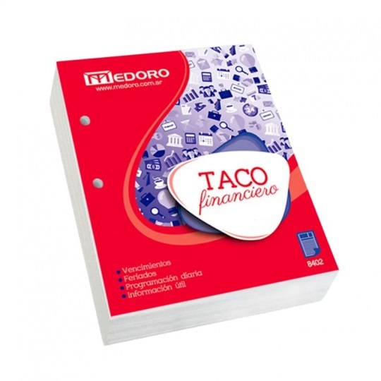 TACO CALENDARIO FINANCIERO (17.5x13 cm.) MEDORO