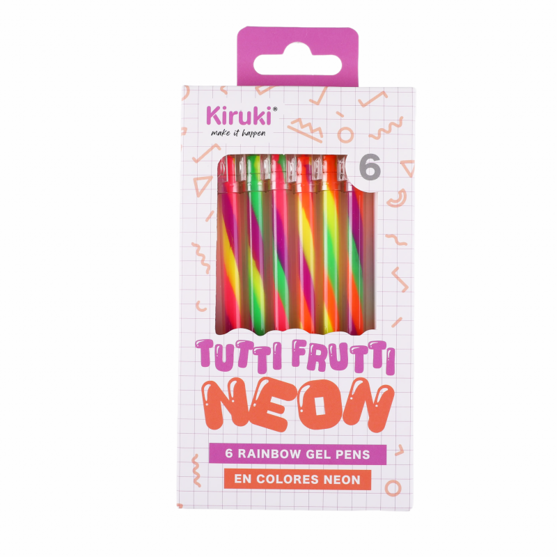 ROLLER GEL x10u. NEON TUTTI FRUTTI KIRUKI