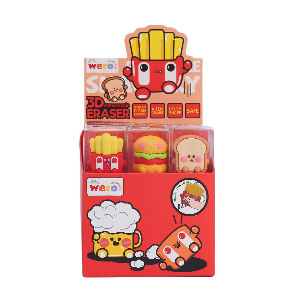 GOMA DE LAPIZ 3D FASTFOOD