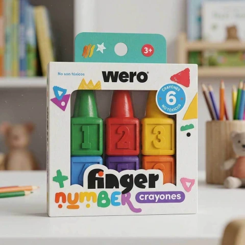 CRAYONES x6u. FINGER NUMBER