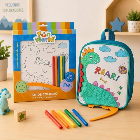 MOCHILA P/COLOREAR C/5 MARC.ROAR